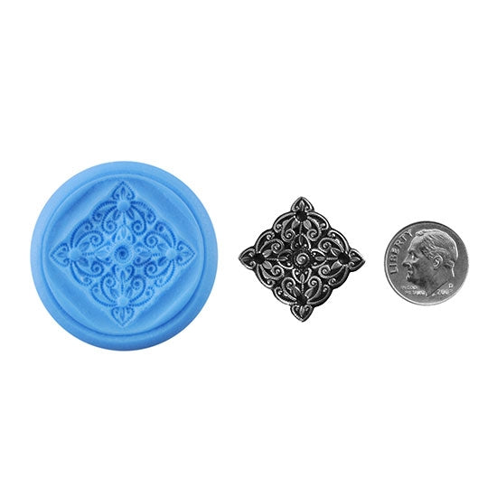 Ready Mold - Cleomella  Blue Ready Mold, Silver Sample with Dime