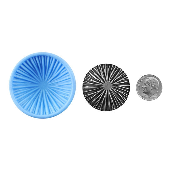 Ready Mold - Mushroom Cap  Blue Ready Mold, Silver Sample with Dime