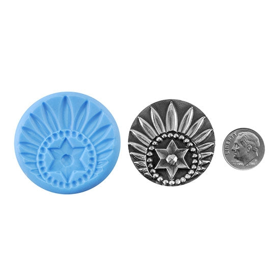 Ready Mold - Native Pride  Blue Ready Mold, Silver Sample with Dime