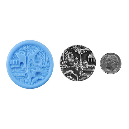 Ready Mold - Egyptian Oasis  Blue Ready Mold, Silver Sample with Dime