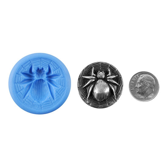 Ready Mold - Charlotte's Web  Blue Ready Mold, Silver Sample with Dime