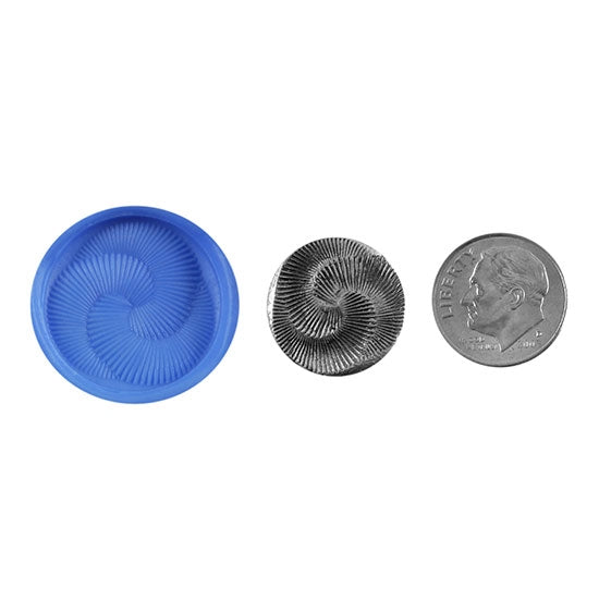 Ready Mold - Good Vibrations  Blue Ready Mold, Silver Sample with Dime