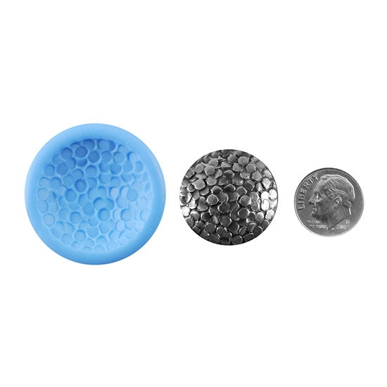 Ready Mold - Nailhead City  Blue Ready Mold, Silver Sample with Dime