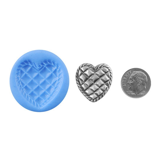 Ready Mold - Basket of Love  Blue Mold, Silver Sample with Dime