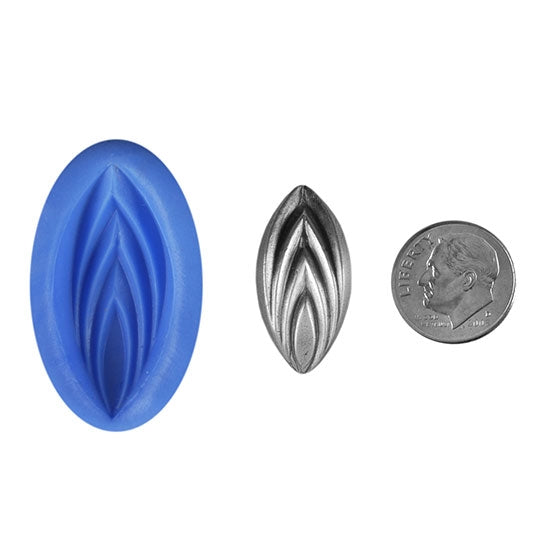 Ready Mold - Flame of Life  Blue Ready Mold, Silver Sample with Dime