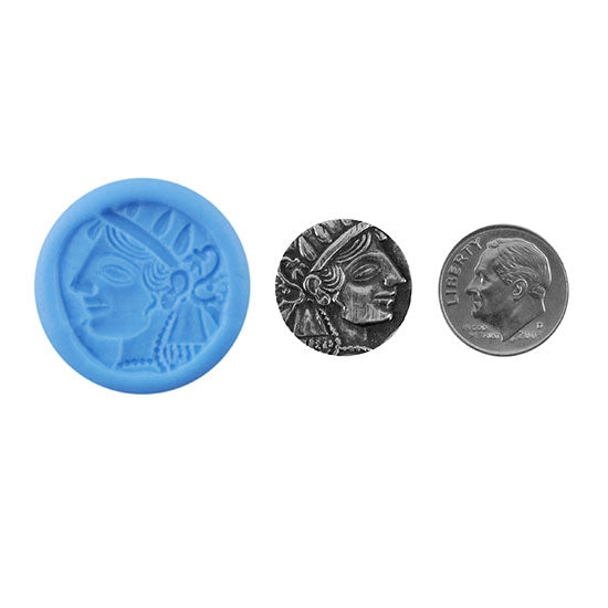 Ready Mold - Aphrodite Blue Mold, Silver Sample with Dime