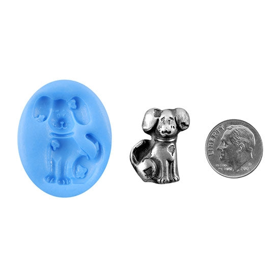 Ready Mold - Puppy Love  Blue Ready Mold, Silver Sample with Dime