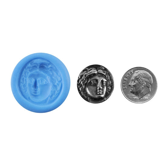 Ready Mold - Athena  Blue Mold, Silver Sample with Dime