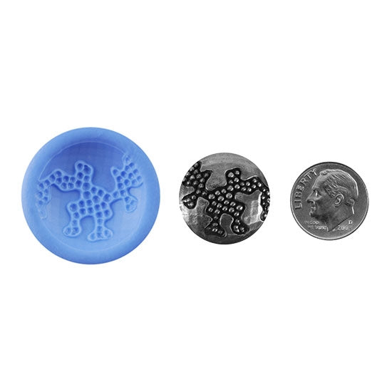 Ready Mold - Astral Image Blue Mold, Silver Sample with Dime