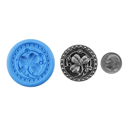 Ready Mold - Trifolium  Blue Ready Mold, Silver Sample with Dime