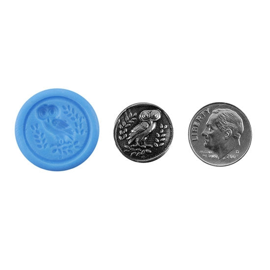 Ready Mold - Night Owl  Blue Ready Mold, Silver Sample with Dime