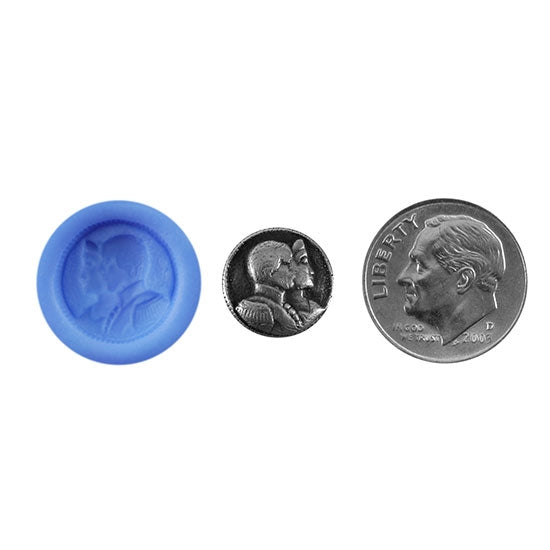 Ready Mold - Royal Unite  Blue Ready Mold, Silver Sample with Dime