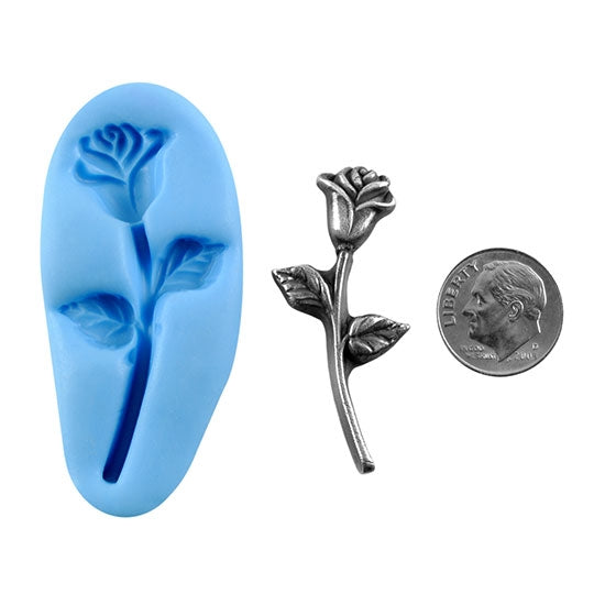 Ready Mold - Enchanted Rose  Blue Ready Mold, Silver Sample with Dime