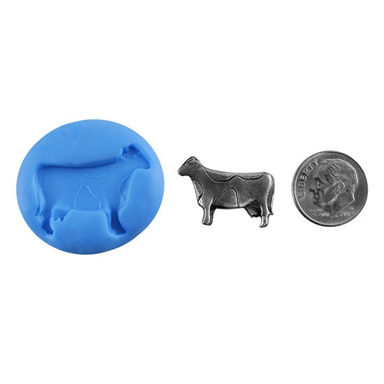 Ready Mold - Bessie  Blue Mold, Silver Sample with Dime