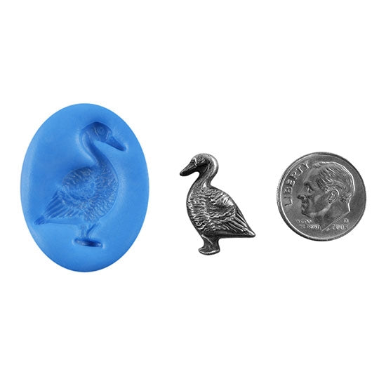 Ready Mold - Father Goose  Blue Ready Mold, Silver Sample with Dime