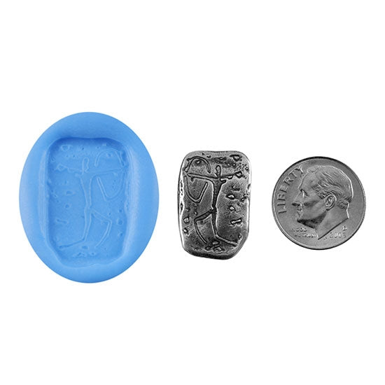 Ready Mold - Hunting Spirit  Blue Ready Mold, Silver Sample with Dime