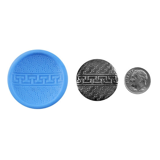 Ready Mold - Roman Symbol  Blue Ready Mold, Silver Sample with Dime