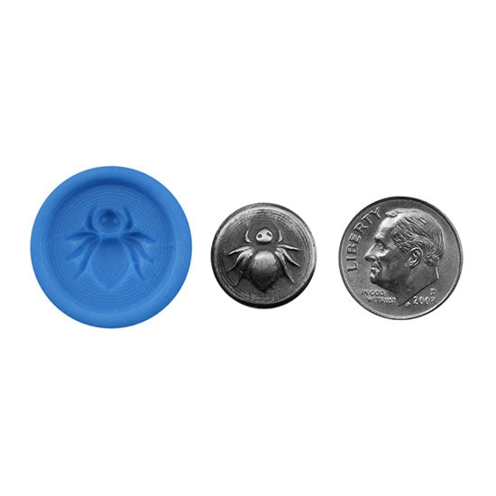 Ready Mold - Tarantula  Blue Ready Mold, Silver Sample with Dime