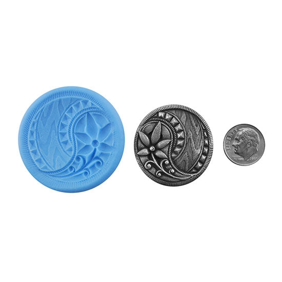 Ready Mold - Blakely  Blue Ready Mold, Silver Sample with Dime