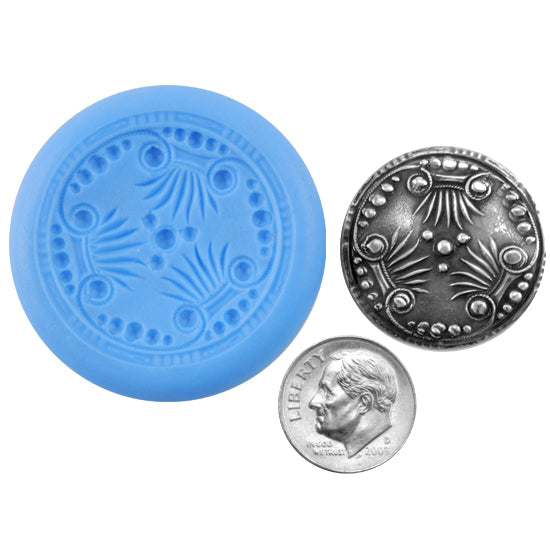 Ready Mold - Tri-Palm  Blue Ready Mold, Silver Sample with Dime