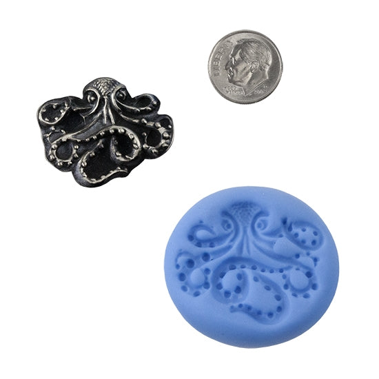 Ready Mold - Inky  Blue Ready Mold, Silver Sample with Dime