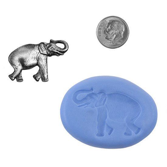 Ready Mold - Tusker  Blue Ready Mold, Silver Sample with Dime