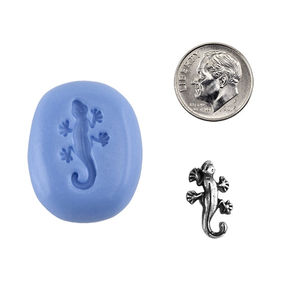 Ready Mold - Newt  Blue Ready Mold, Silver Sample with Dime