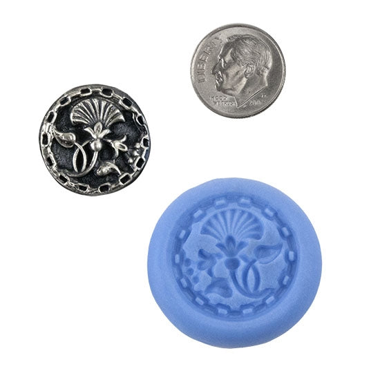 Ready Mold - Chained Beauty  Blue Ready Mold, Silver Sample with Dime