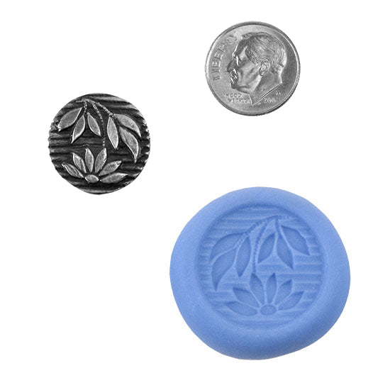 Ready Mold - Single Daisy  Blue Ready Mold, Silver Sample with Dime