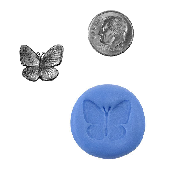 Ready Mold - Mariposa  Blue Ready Mold, Silver Sample with Dime