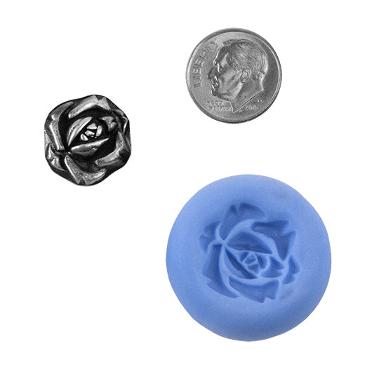 Ready Mold - In Full Bloom  Blue Ready Mold, Silver Sample with Dime