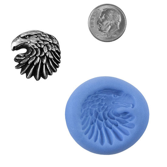 Ready Mold - Proud Eagle  Blue Ready Mold, Silver Sample with Dime