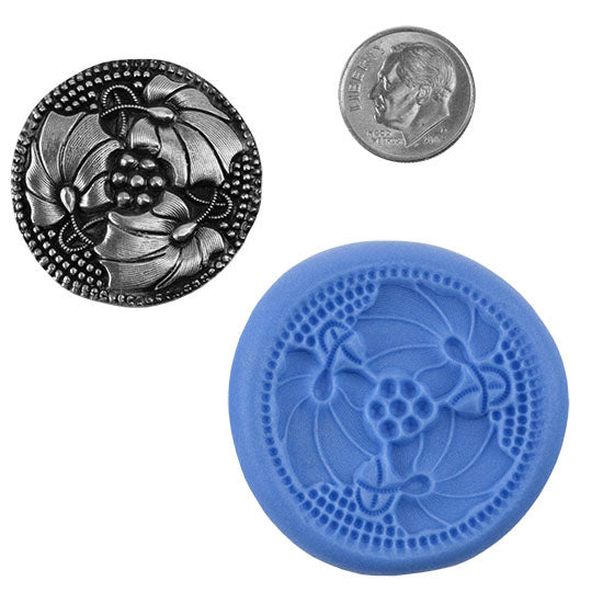 Ready Mold - Wine Vine  Blue Ready Mold, Silver Sample with Dime