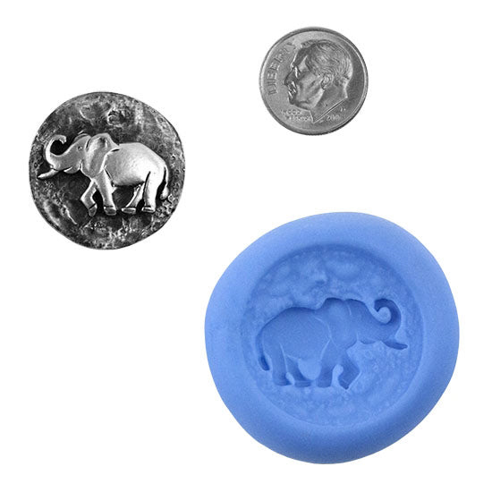 Ready Mold - Tusk  Blue Ready Mold, Silver Sample with Dime