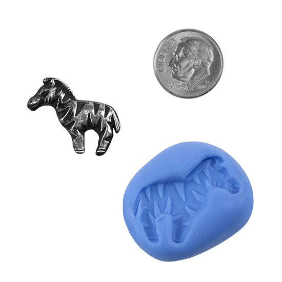 Ready Mold - Stripey  Blue Ready Mold, Silver Sample with Dime