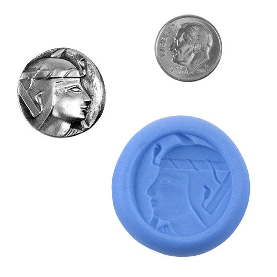 Ready Mold - King Khufu  Blue Ready Mold, Silver Sample with Dime