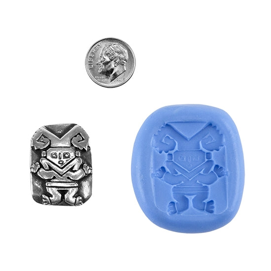 Ready Mold - Aztec Jester  Blue Mold, Silver Sample with Dime