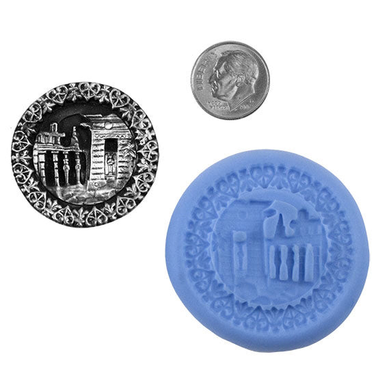 Ready Mold - Pompeii  Blue Ready Mold, Silver Sample with Dime