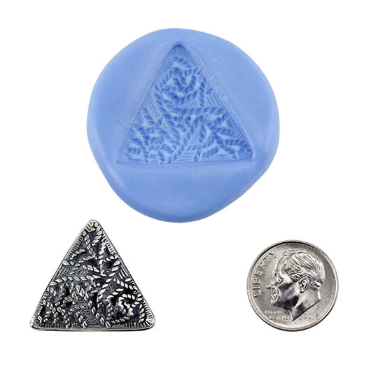 Ready Mold - Knotted Pyramid  Blue Ready Mold, Silver Sample with Dime