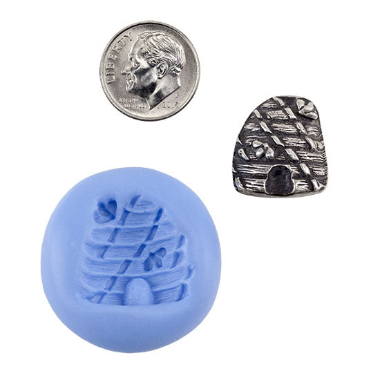 Ready Mold - Bee Hive  Blue Mold, Silver Sample with Dime