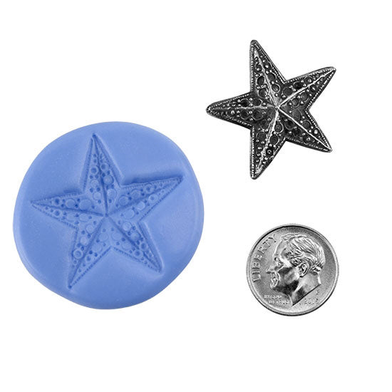 Ready Mold - Evening Star  Blue Ready Mold, Silver Sample with Dime