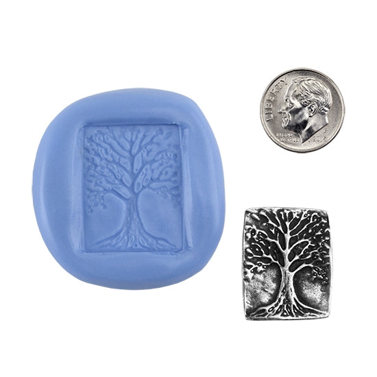 Ready Mold - Oak Tree  Blue Ready Mold, Silver Sample with Dime