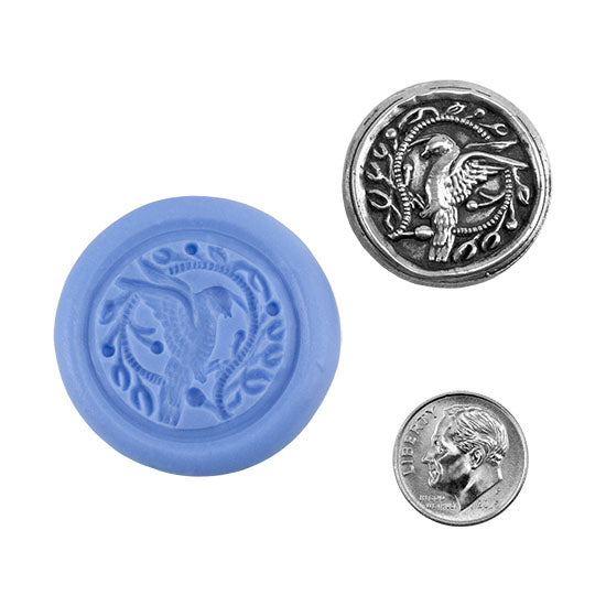 Ready Mold - Delicate Dove  Blue Ready Mold, Silver Sample with Dime