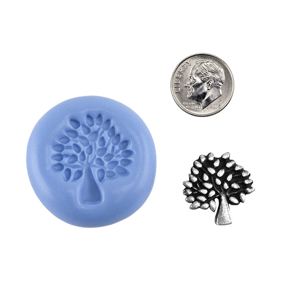 Ready Mold - Family Tree  Blue Ready Mold, Silver Sample with Dime