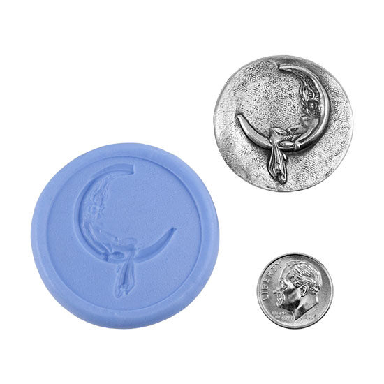 Ready Mold - Lunar Lady  Blue Ready Mold, Silver Sample with Dime