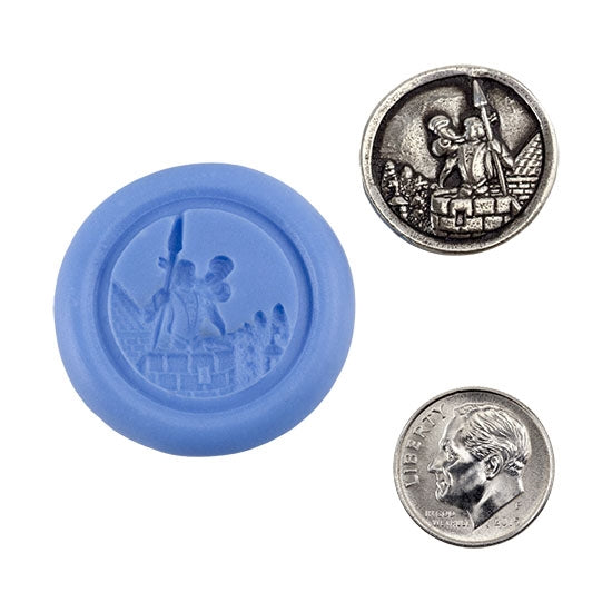 Ready Mold - Horatio Hornblower  Blue Ready Mold, Silver Sample with Dime