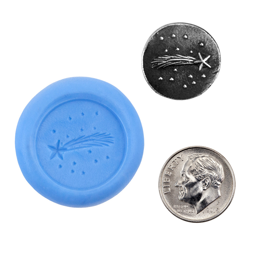 Ready Mold - Shooting Star  Blue Ready Mold, Silver Sample with Dime