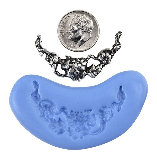 Ready Mold - Spring Garland  Blue Ready Mold, Silver Sample with Dime