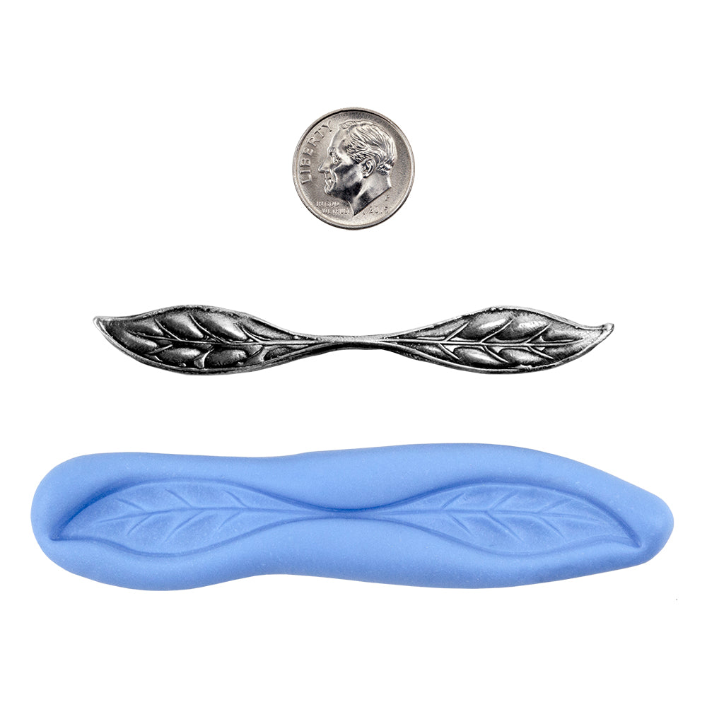 Ready Mold - Frond Friends  Blue Ready Mold, Silver Sample with Dime