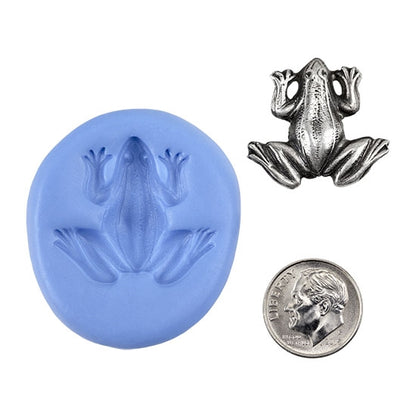 Ready Mold - Ribbet  Blue Ready Mold, Silver Sample with Dime